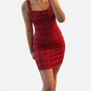 Women's Red and Burgundy Dress
